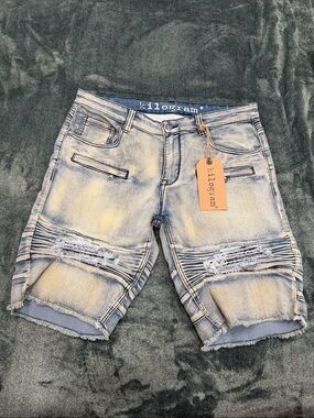 Kilogram Distressed Light Blue Men's Denim Shorts